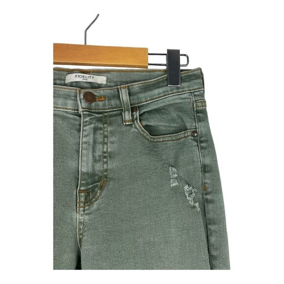 FIDELITY Women's Sage Green Oh boy High Rise Boyfriend Denim Jeans US 26 - Picture 7 of 16